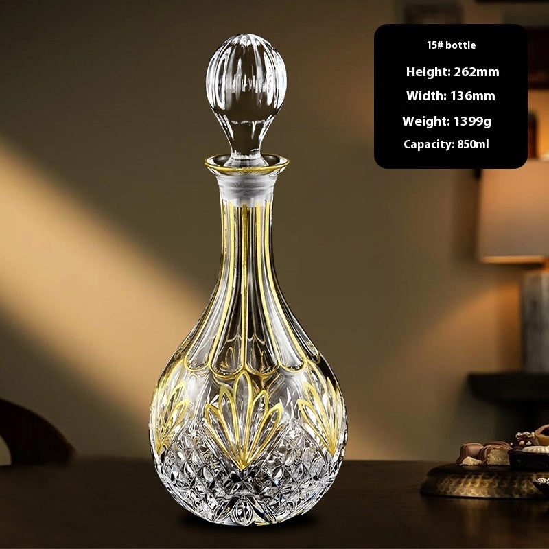 Hand-painted Gold Glass Wine Bottle Internet Celebrity Home High-end Wine