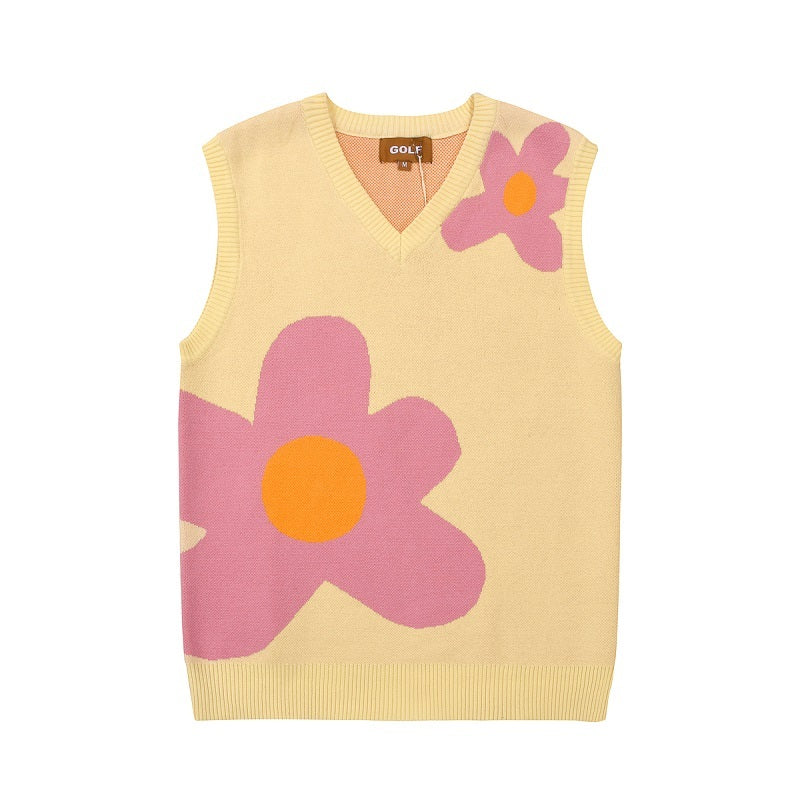 Flower knitted vest