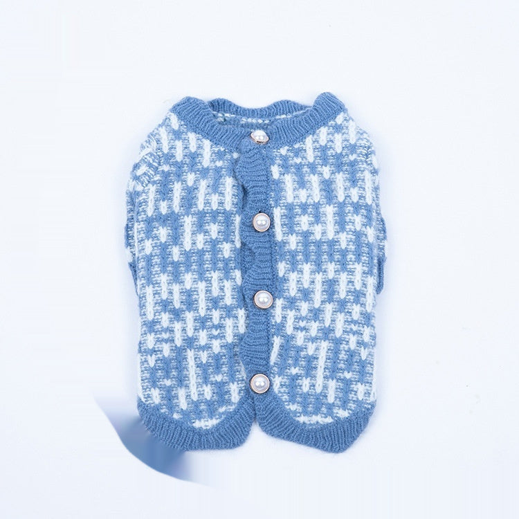 Autumn And Winter Pearl Sweater Cardigan Pet Clothes