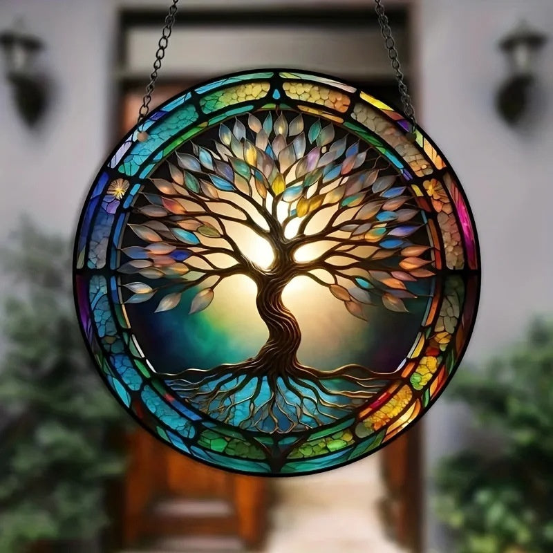 Acrylic Halloween Witch Pendant Color Disc Wall Decorations