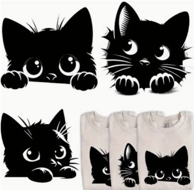 Little Black Cat Peeks At Heat Transfer Printing