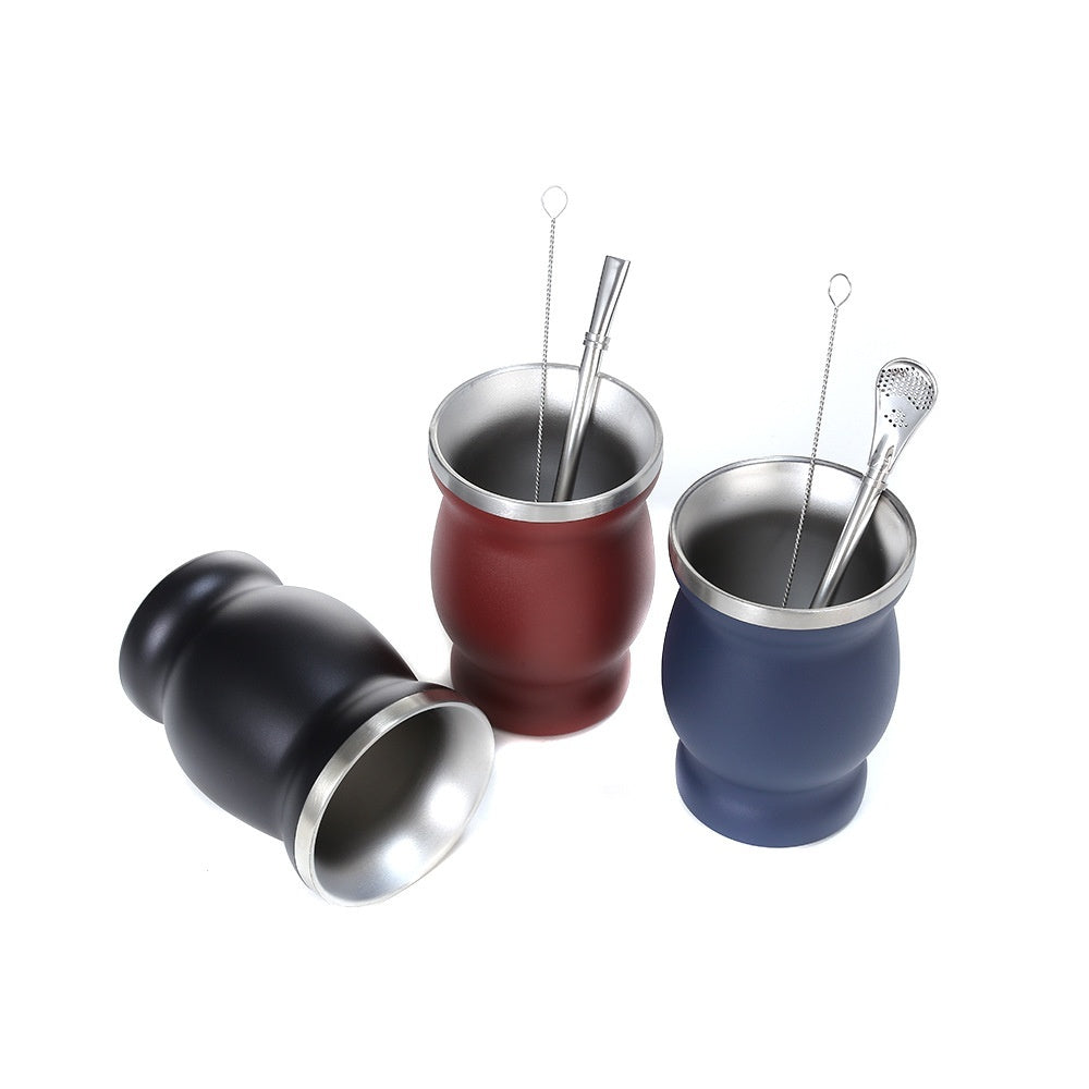 Stainless Steel Pear-shaped Tea Cup Insulation Double Layer