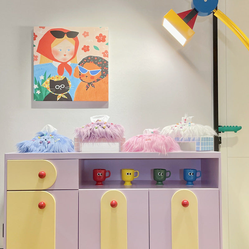 Dopamine Creative Cute Long Haired Dog Living Room Car Drawing Box