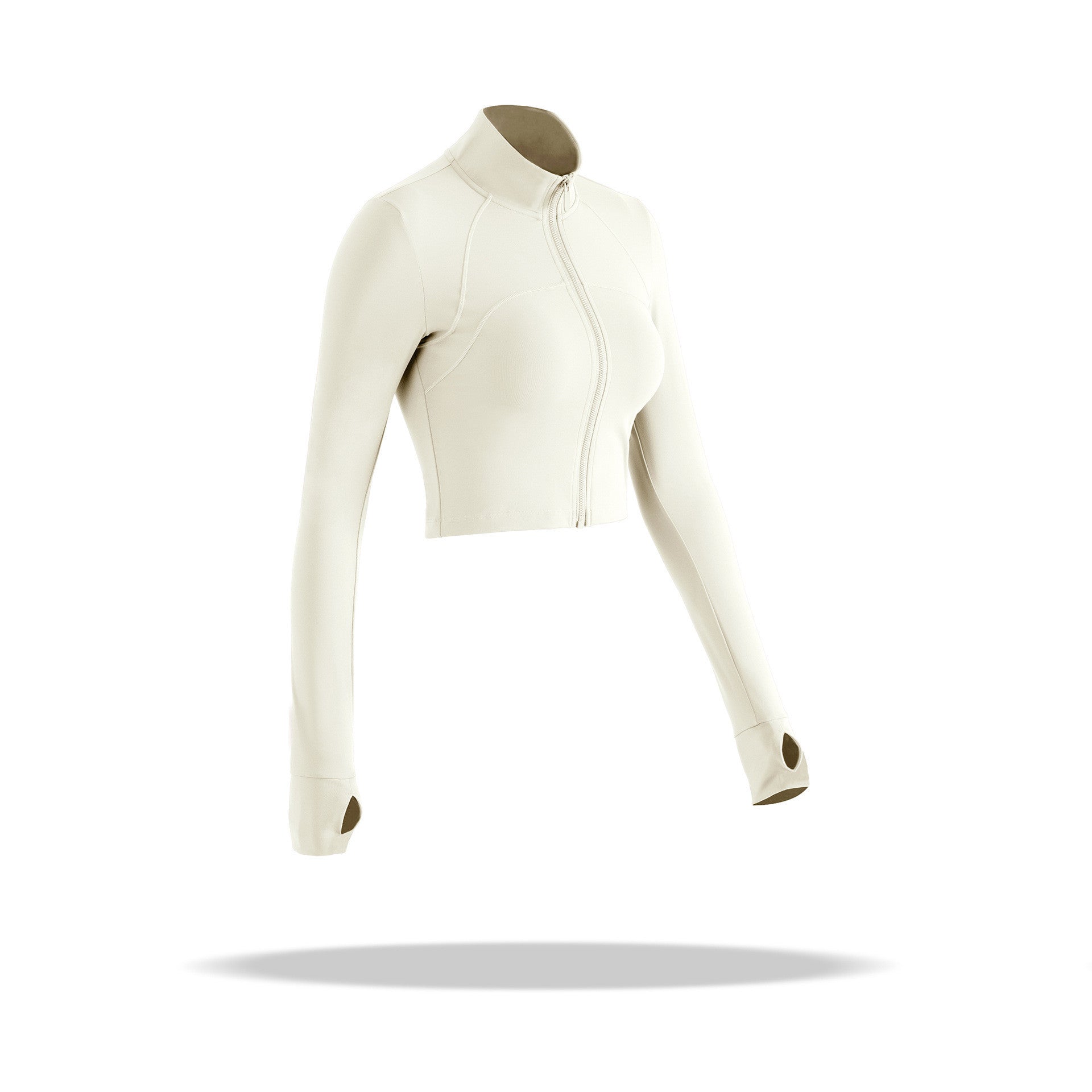 Women's Slim Fit Stand Collar Nude Short Coat