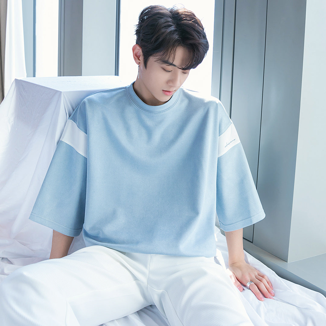 Korean Style Letter Embroidery Short Sleeve Summer