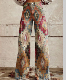 2024 European And American Plus Size Women's Casual Pants Thin Wide Leg