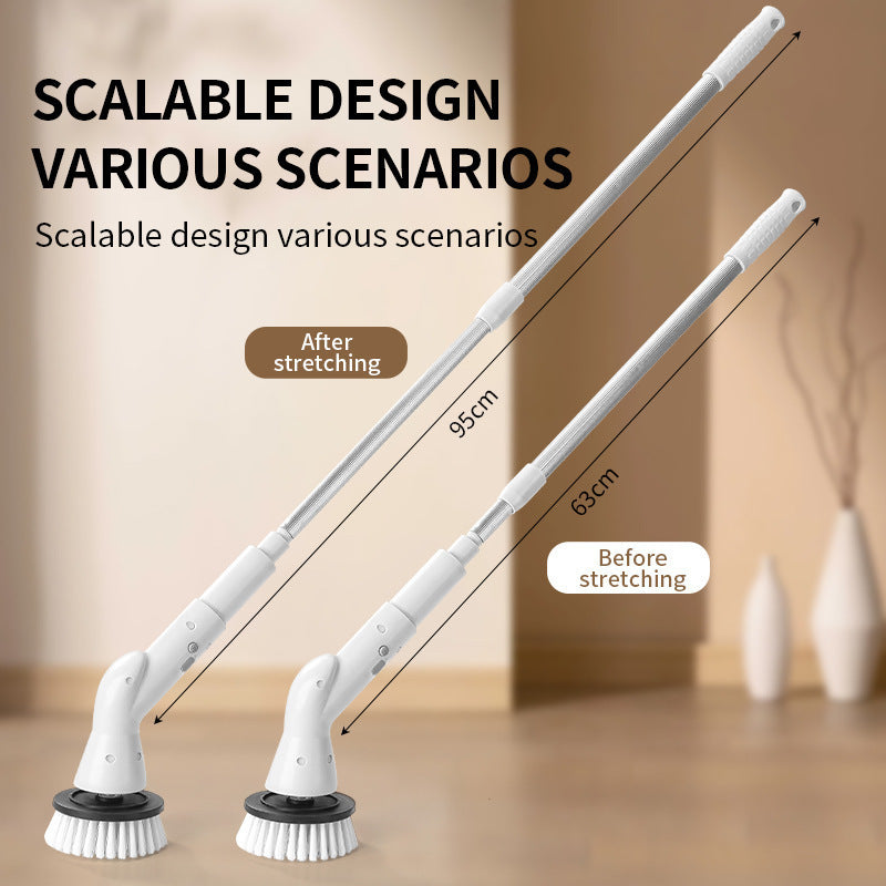 Six in one wireless electric cleaning brush long handle