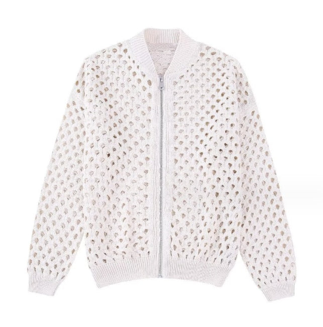 Women's Hollow Knit Pilot Jacket
