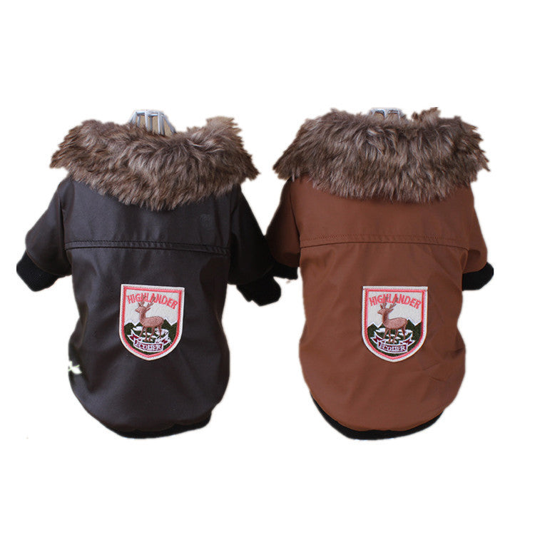 Pet Clothes Plush Leather Coat