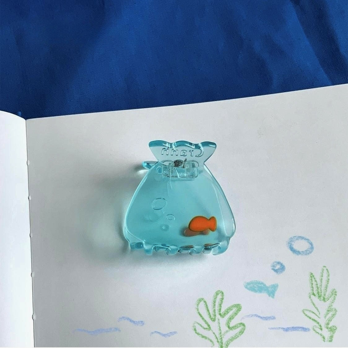 Goldfish Barrettes Ocean Blue Translucent Small Jaw Clip Summer