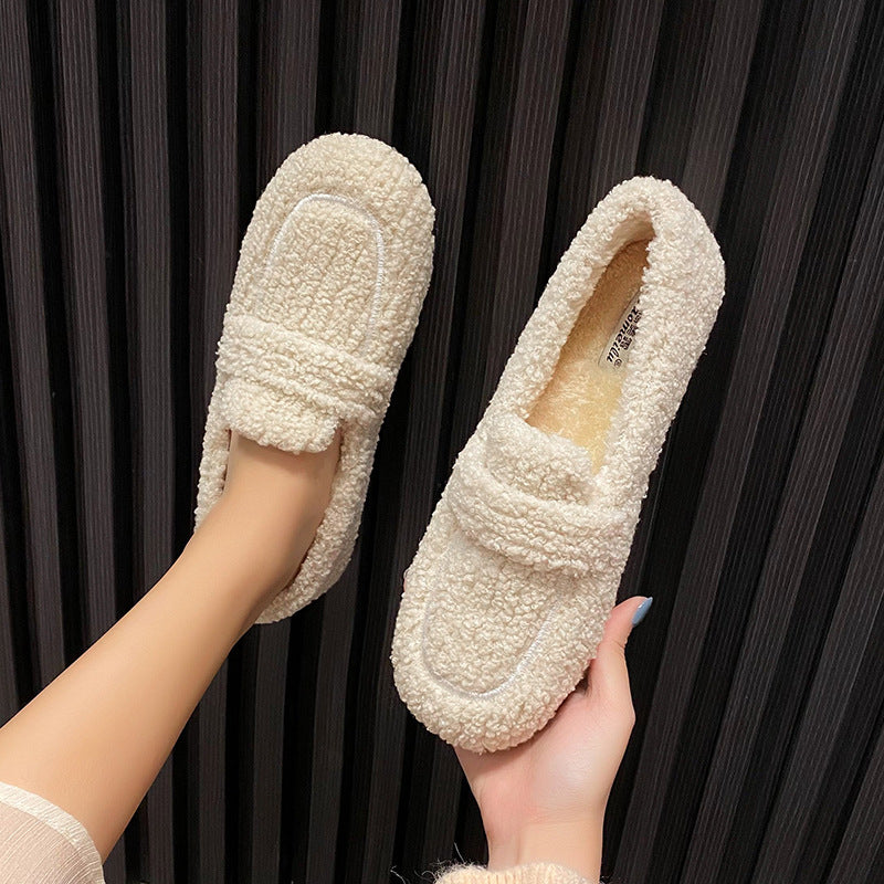 Bean Shoes With Cashmere And Lamb Hair To Keep Warm