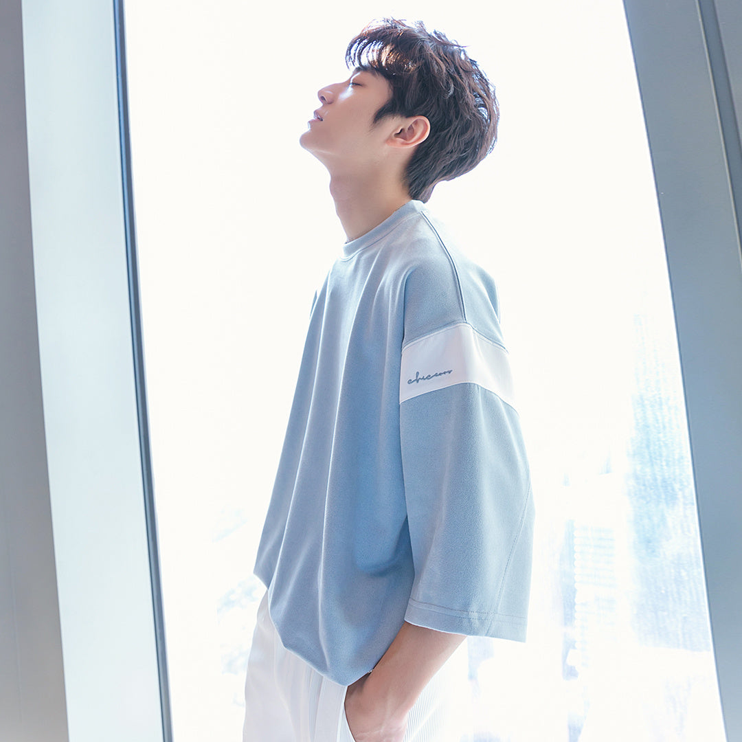 Korean Style Letter Embroidery Short Sleeve Summer