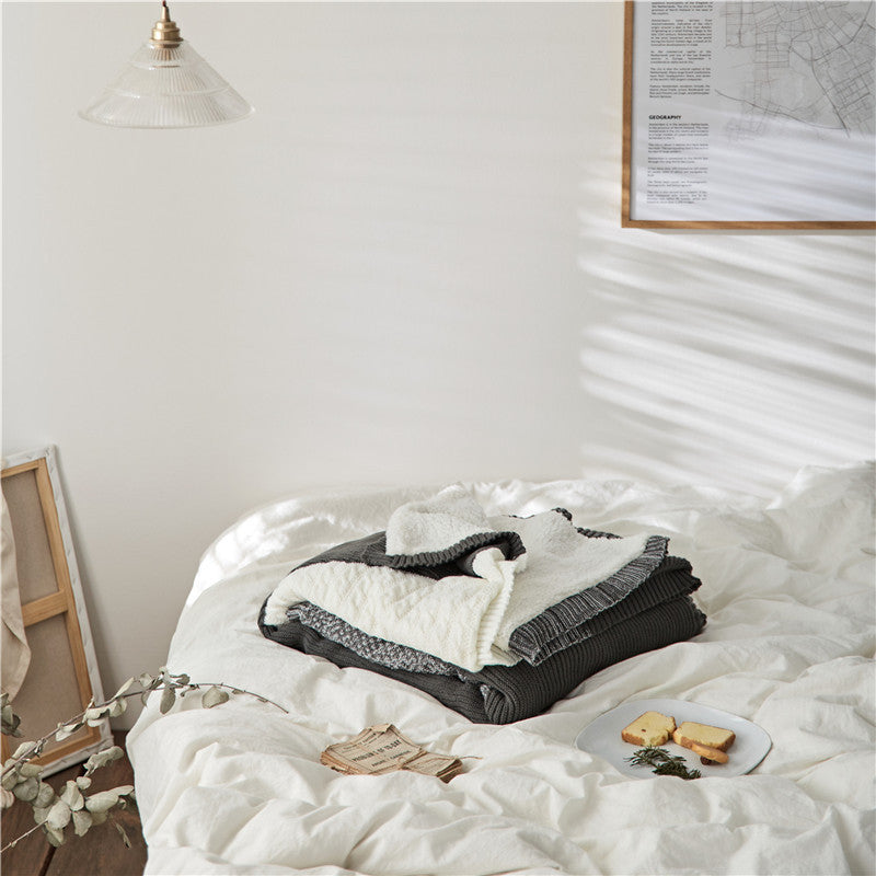 Thicken Warm Siesta Blanket Quilt Knitted Woolen Blanket