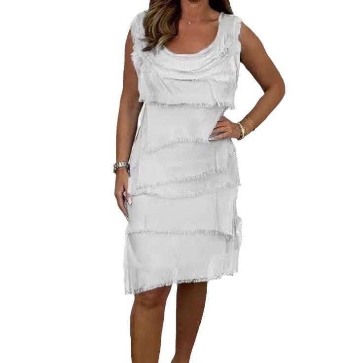 Design Casual A- Line Solid Color Dress