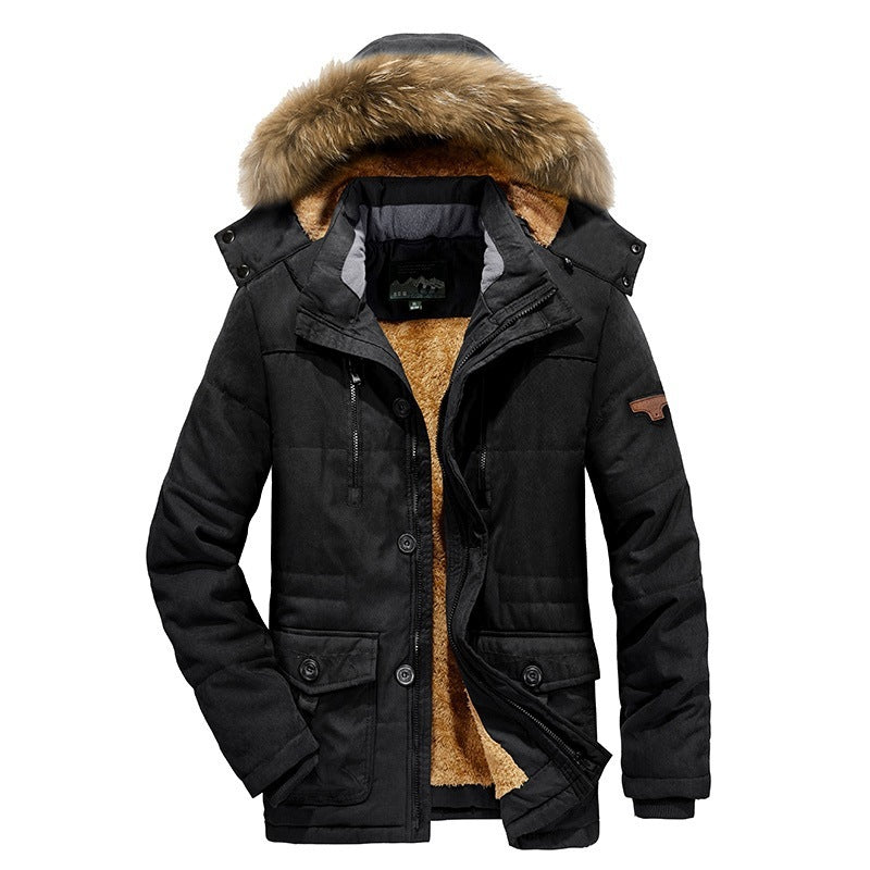 Men's Mid-length Plus Size Men's Quilted Jacket