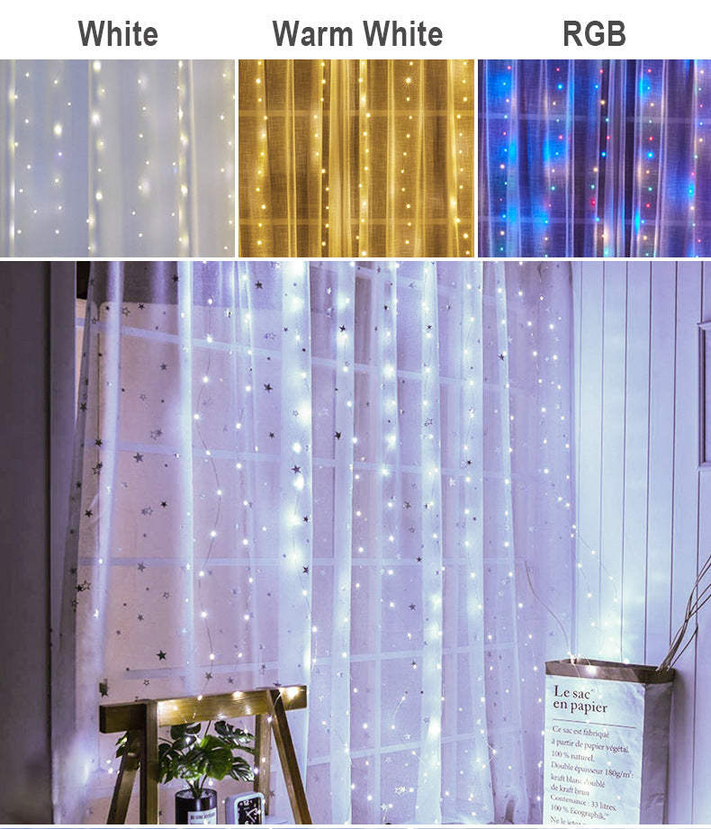 Usb Household Curtain Lamp 8 Function Remote Control