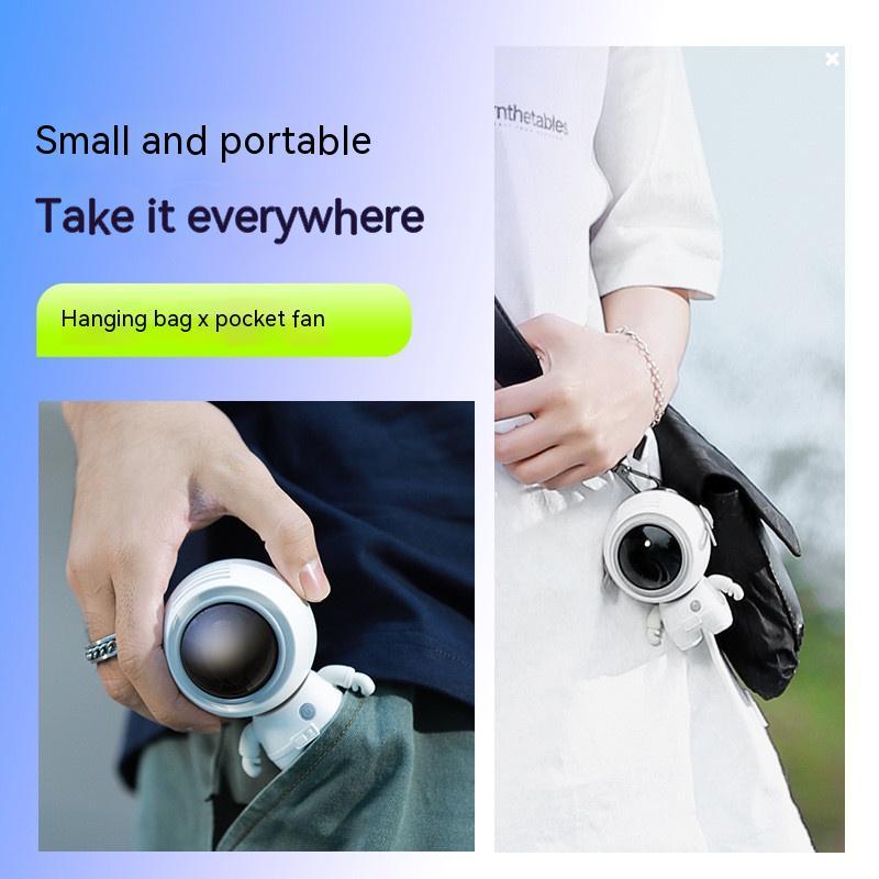 Stylish And Portable Cartoon Spaceman Style Sling Fan