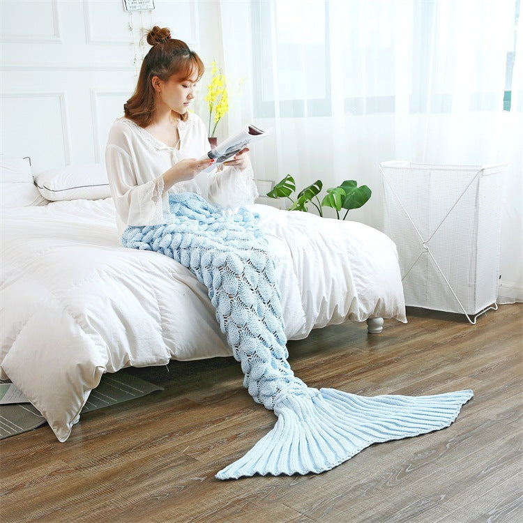 Handmade Knitted Soft And Comfortable Mermaid Cover Blanket