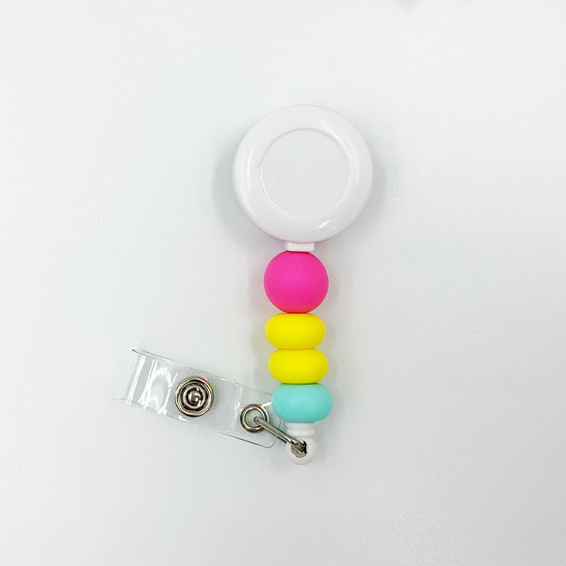 Badge Student ID Card Badge Silicone Bead Keychain