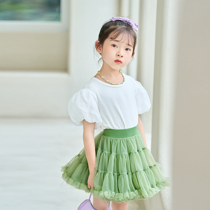 Girl's Tutu Skirt Soft Veil-year-old Princess Pettiskirt