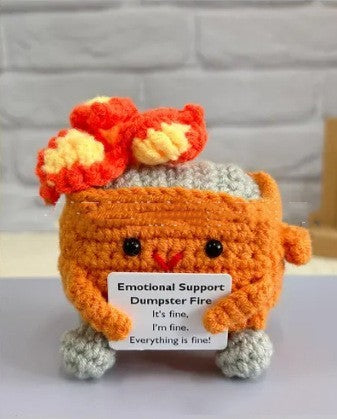 Hand-crocheted Trash Can Emotion