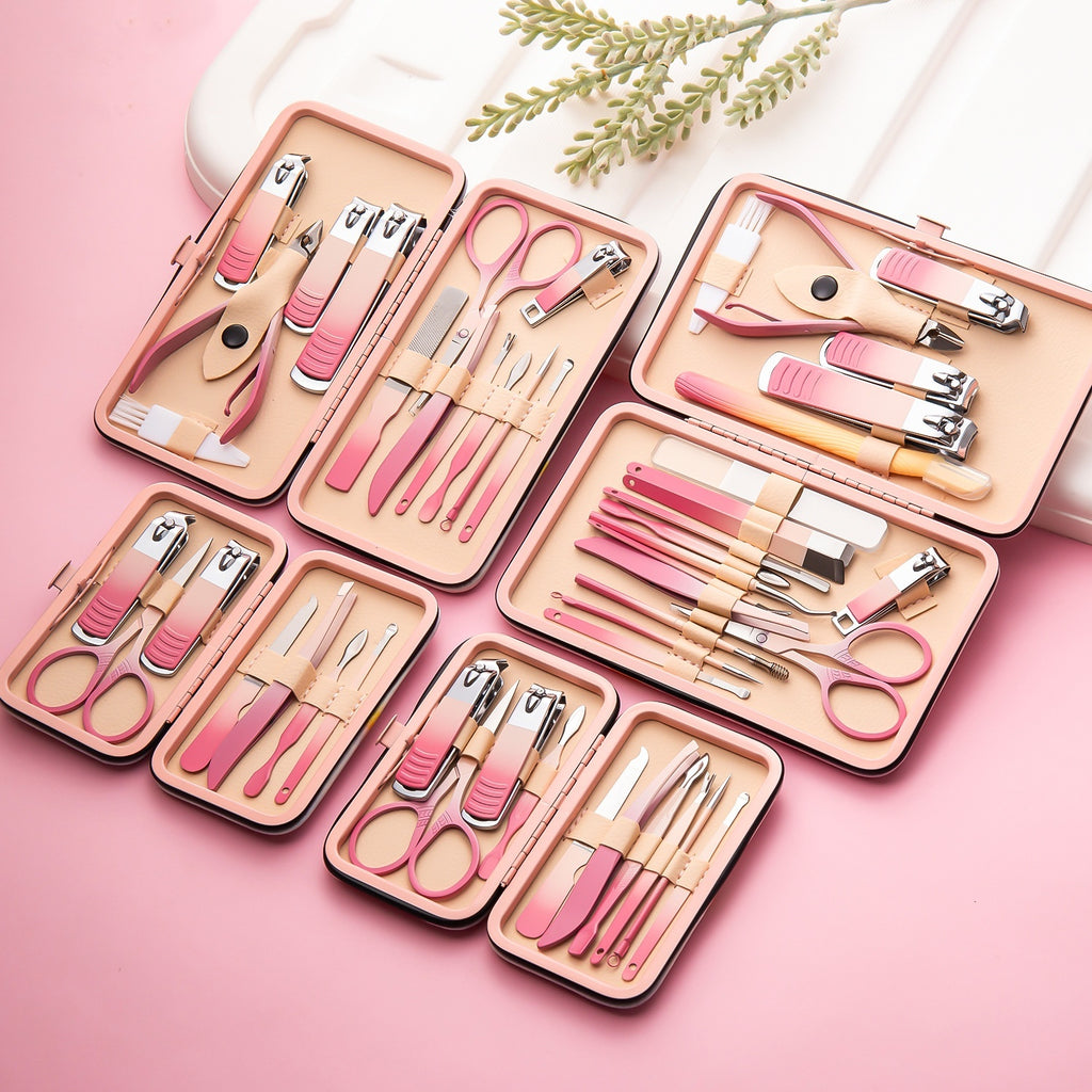 Gradient Color Nail Clippers Suit Stainless Steel Nail Clippers Cuticle Nipper