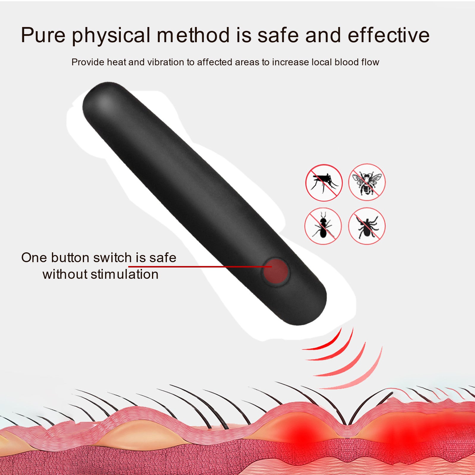 Anti-itching Stick Portable Anti-insect Lightweight Black Anti-itching Heat-sensitive Pen