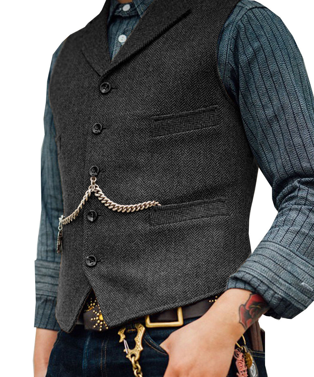 New Men's Groom Slim Casual Suit Vest