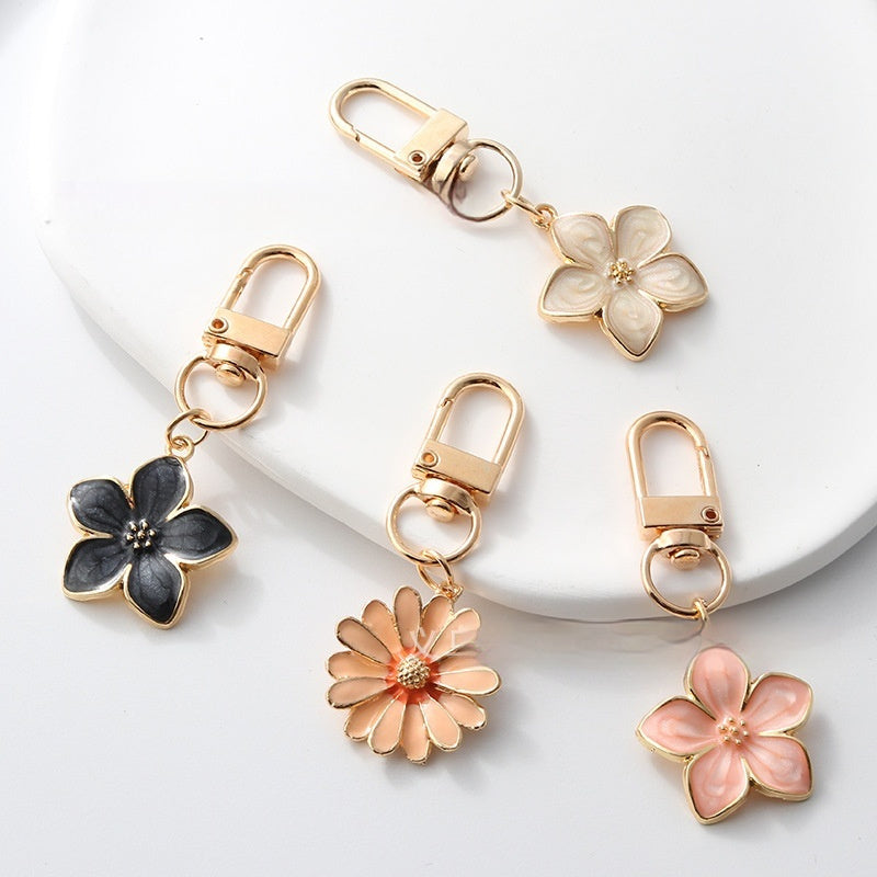 Cute Handmade Oil-spot Glaze Flowers Keychain