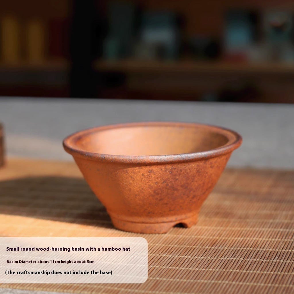 Purple Sand Flower Pot Handmade Miniature Desktop Pot