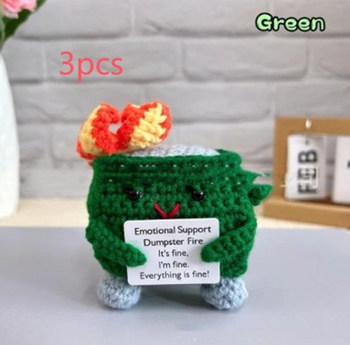 Hand-crocheted Trash Can Emotion