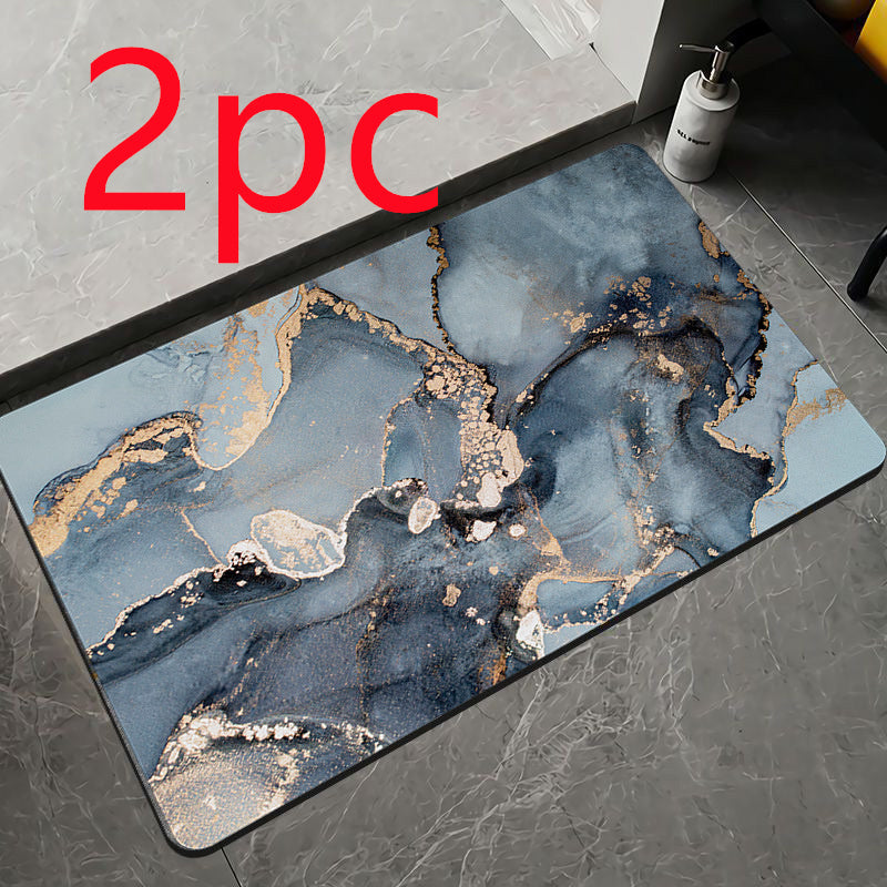 Marble Pattern Soft Diatom Ooze Absorbent Floor Mat
