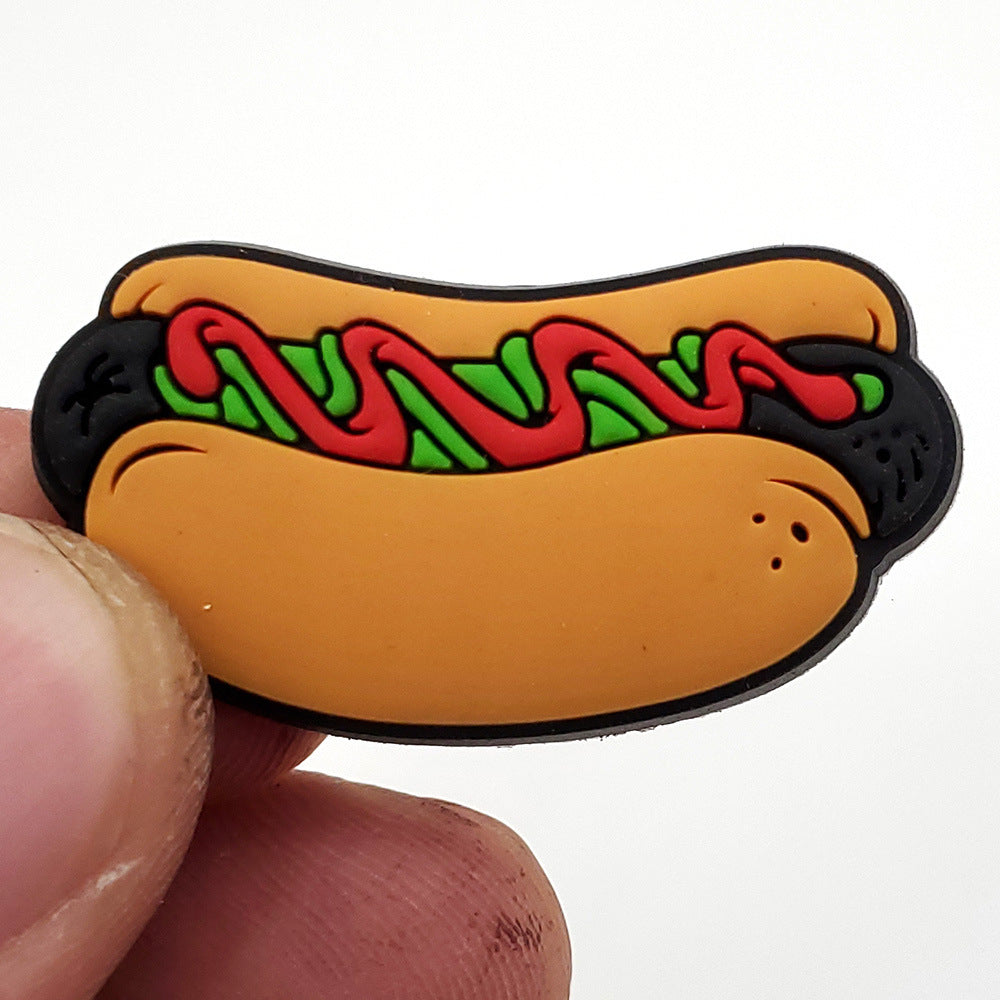 Cartoon Food Hole Shoes Shoe Ornament Shoe Buckle PVC Eva Sandals Decorative Accessories