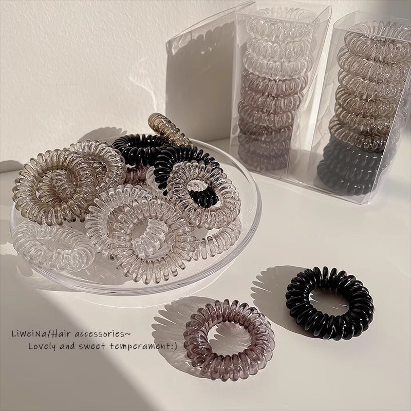 9 Boxed Gradient Gray Phone Line Hair Ring