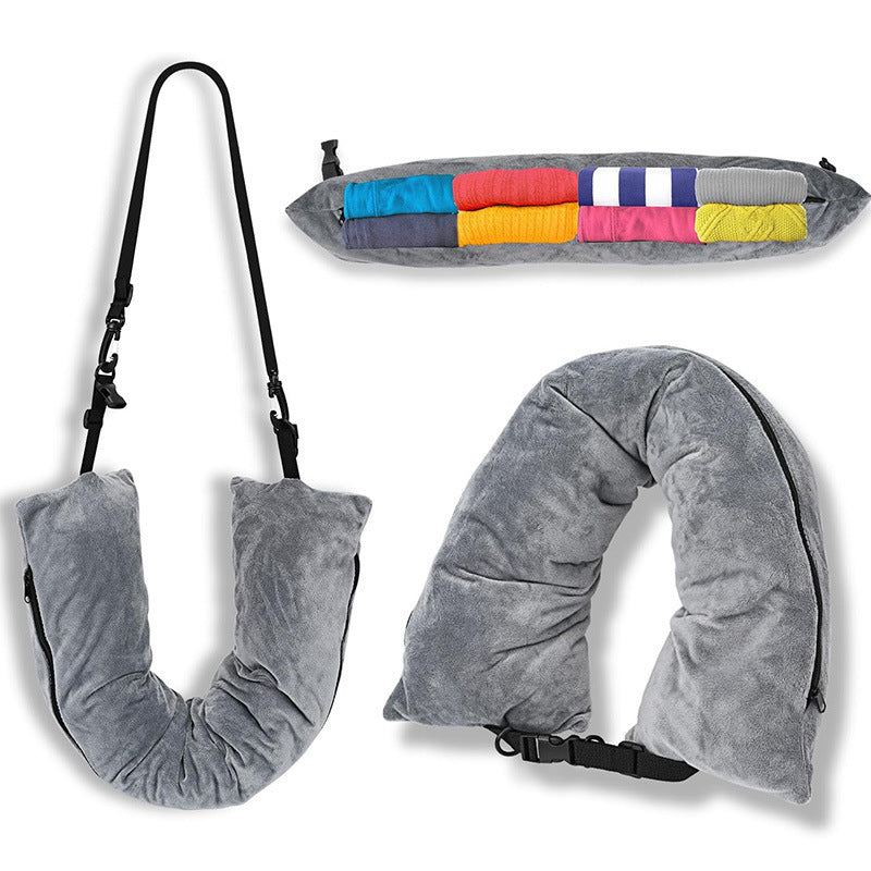 Refillable Travel Pillow Portable Clothes Luggage Storage Pillow