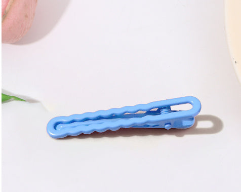 Hollow Wave Metal Barrettes Milk Fufu Candy Color