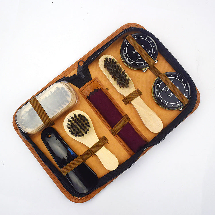 Real leather shoe care set 8 pieces
