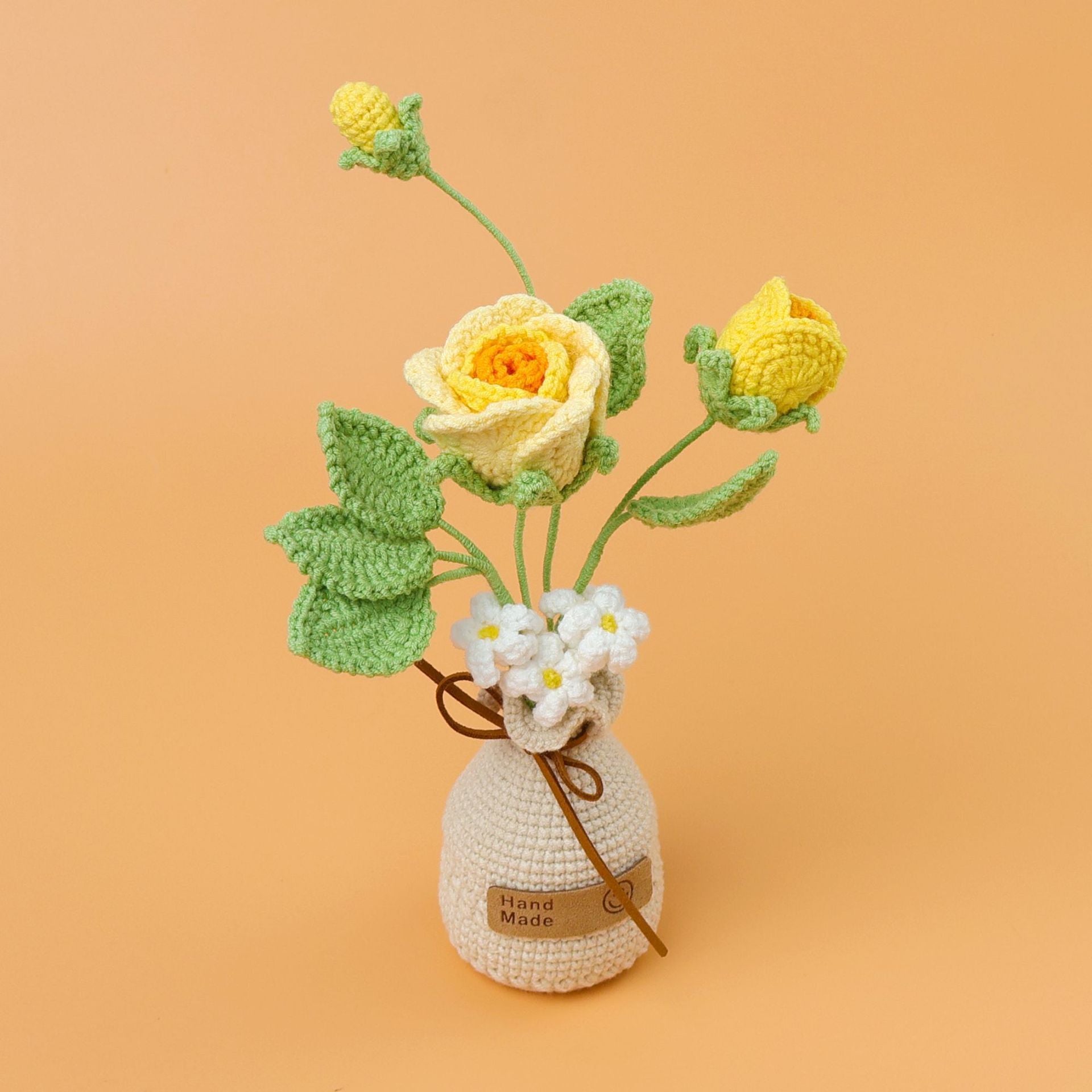 Finished Handmade Wool Woven Home Decoration Tulip Potted Plant