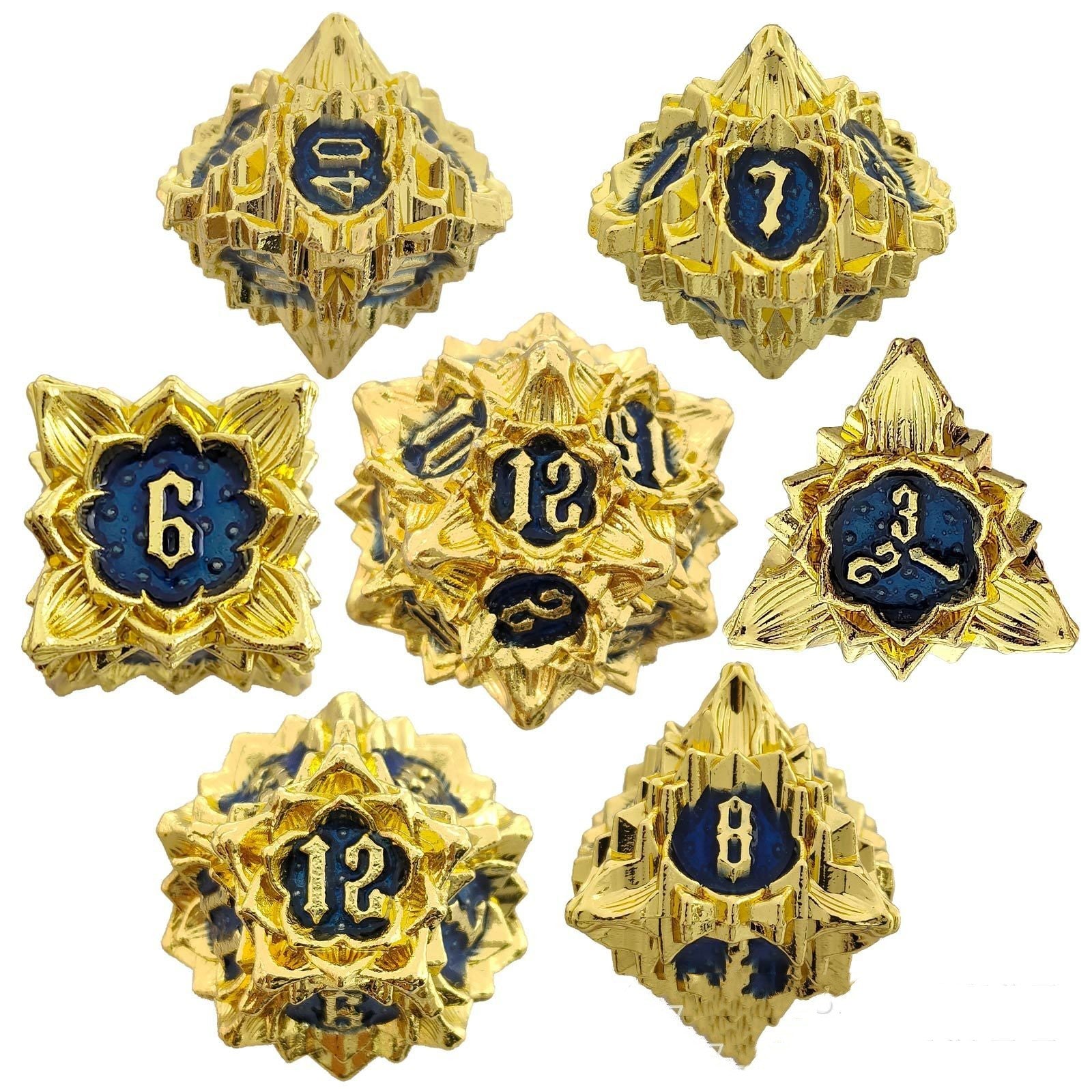 Metal Lotus Dice Polyhedron Board Game