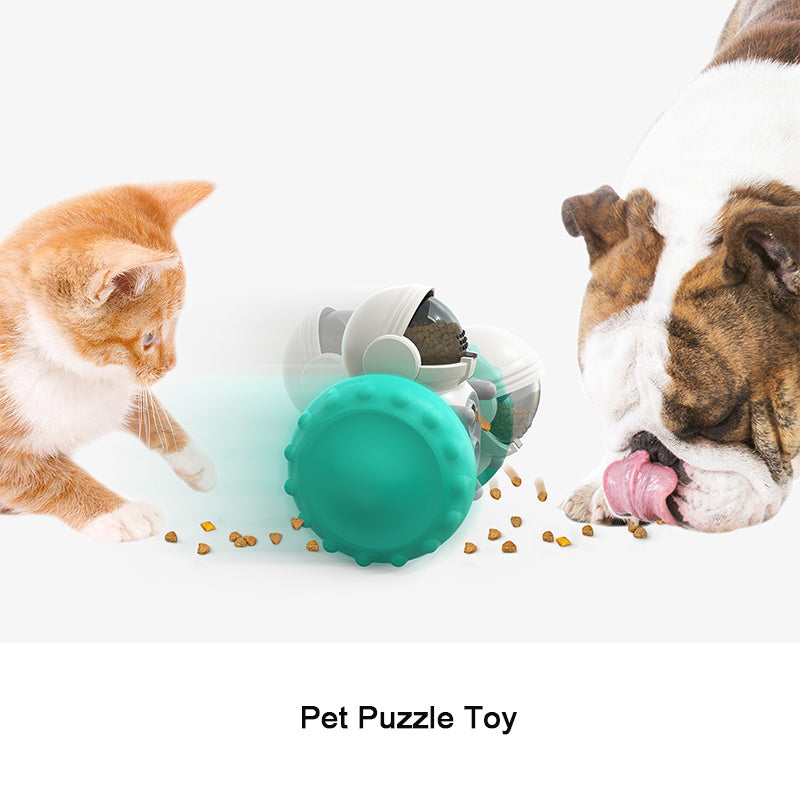 Interactive Dog Treat Leaking Toy For Small Large Dogs Puzzle Tumbler Funny Slow Dispenser Puppy Balance Car Pet Toys