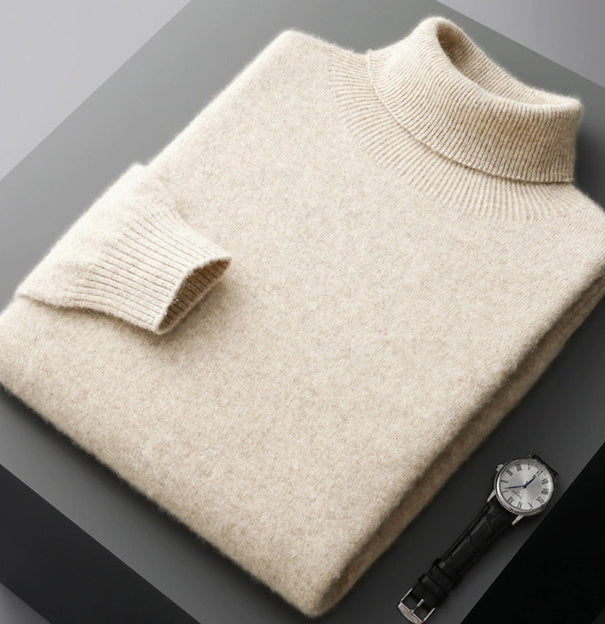 Men's High Lapel Cashmere Sweater Loose Large Size Pullover Casual