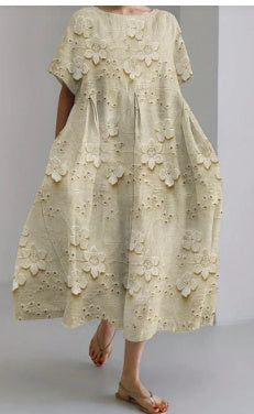 Ladies New 3D Craft Round Neck Dress