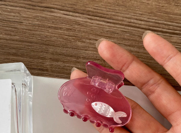 Goldfish Barrettes Ocean Blue Translucent Small Jaw Clip Summer