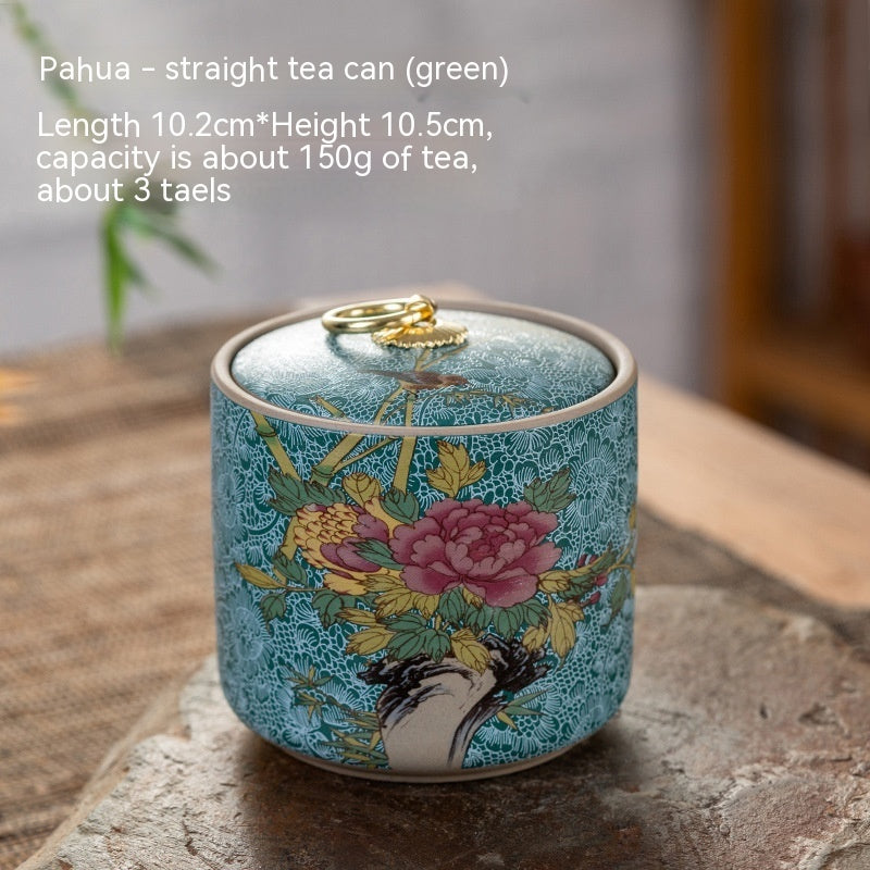 Enamel Ceramic Tea Cans Stoneware Sealed Cans Black Container Capacity