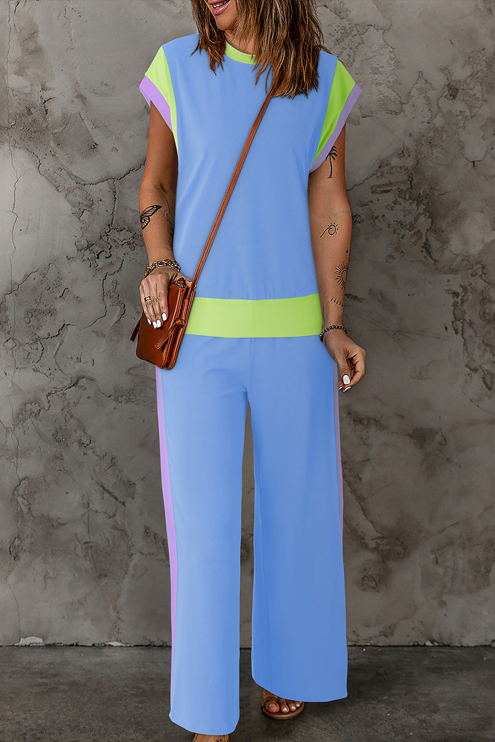 Color Matching Casual Suit Women's Thin Loose