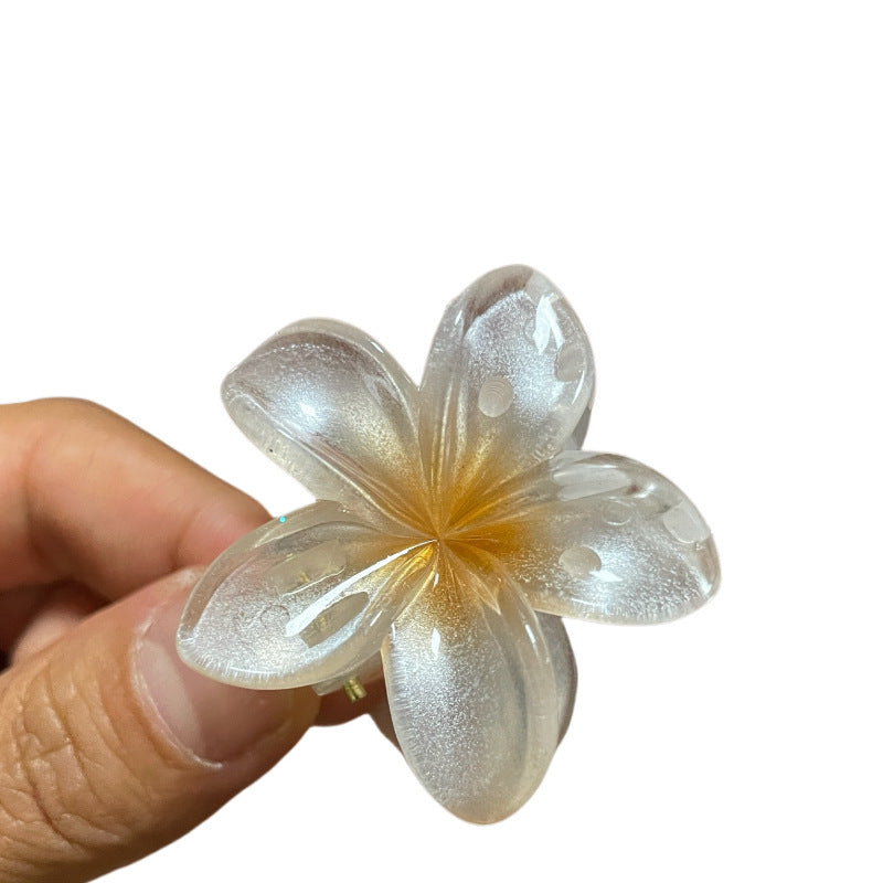 4CM Plumeria Rubra Grip Flower Barrettes Female