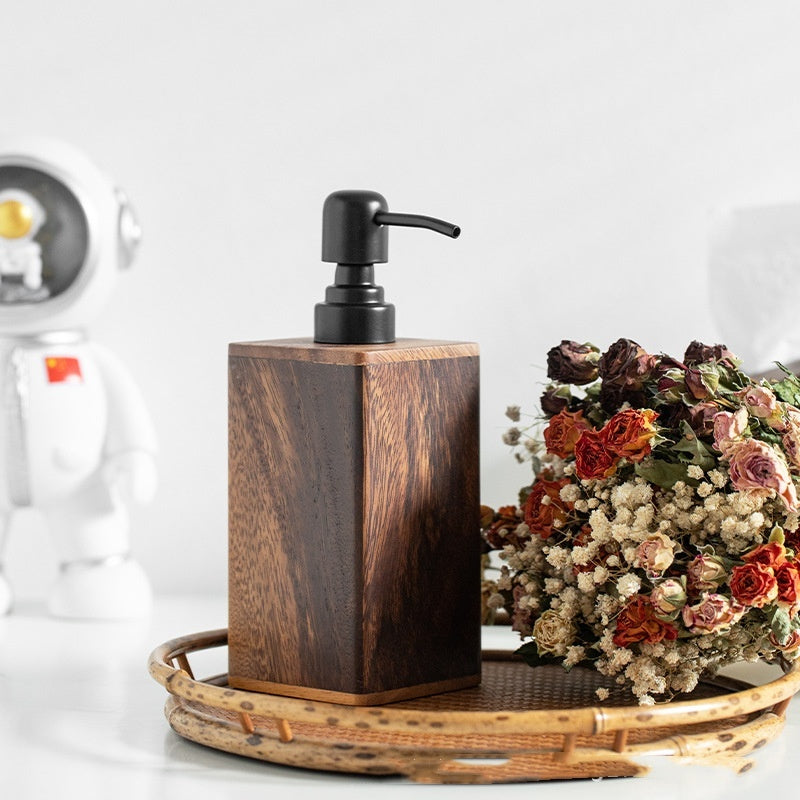 Walnut Solid Wood Split Shampoo Storage Bottle