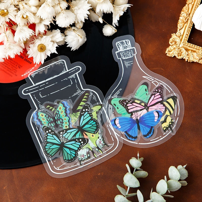 Dried Flower Bookmark Creative Glass Bottle Container PET Sticker Bookmark