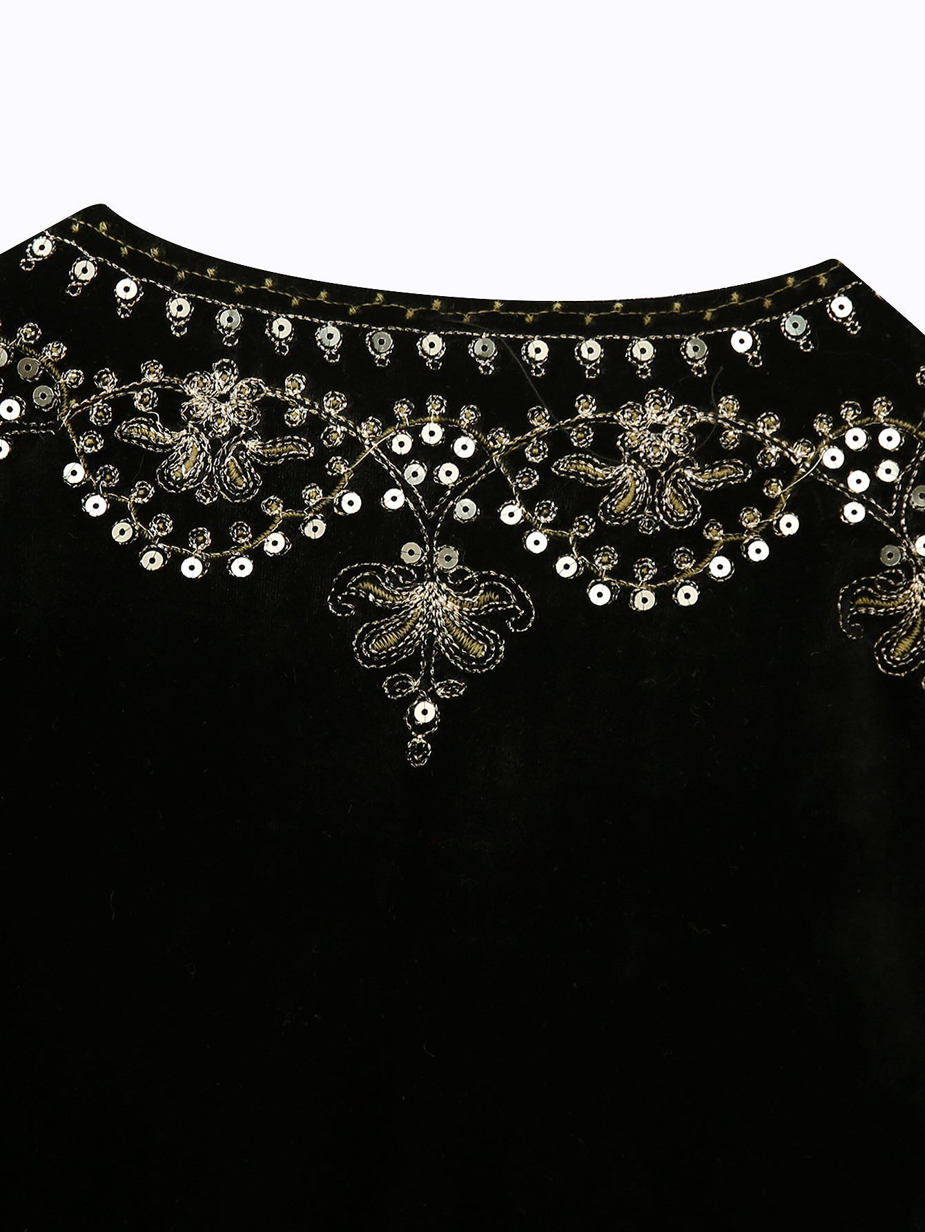 Euro-american Style Women's Retro Fashion Casual Embroidered Velvet Vest