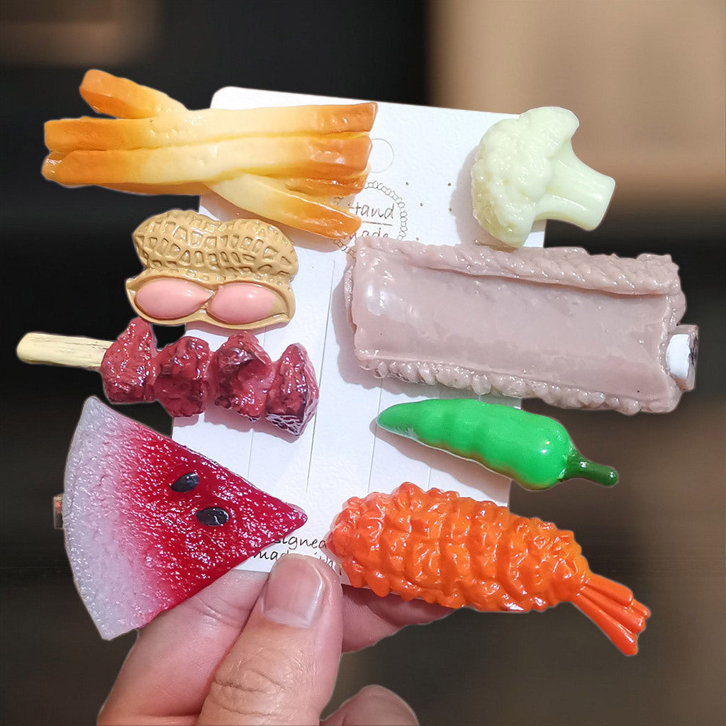 Rice, Poached Eggs, Melon Seeds, Corn Clip, Super Cute Simulation Food Mini Clip